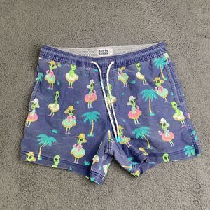 Party Pants Alien Short Men's Multi Swim Trunks Shorts Graphic Print Large
